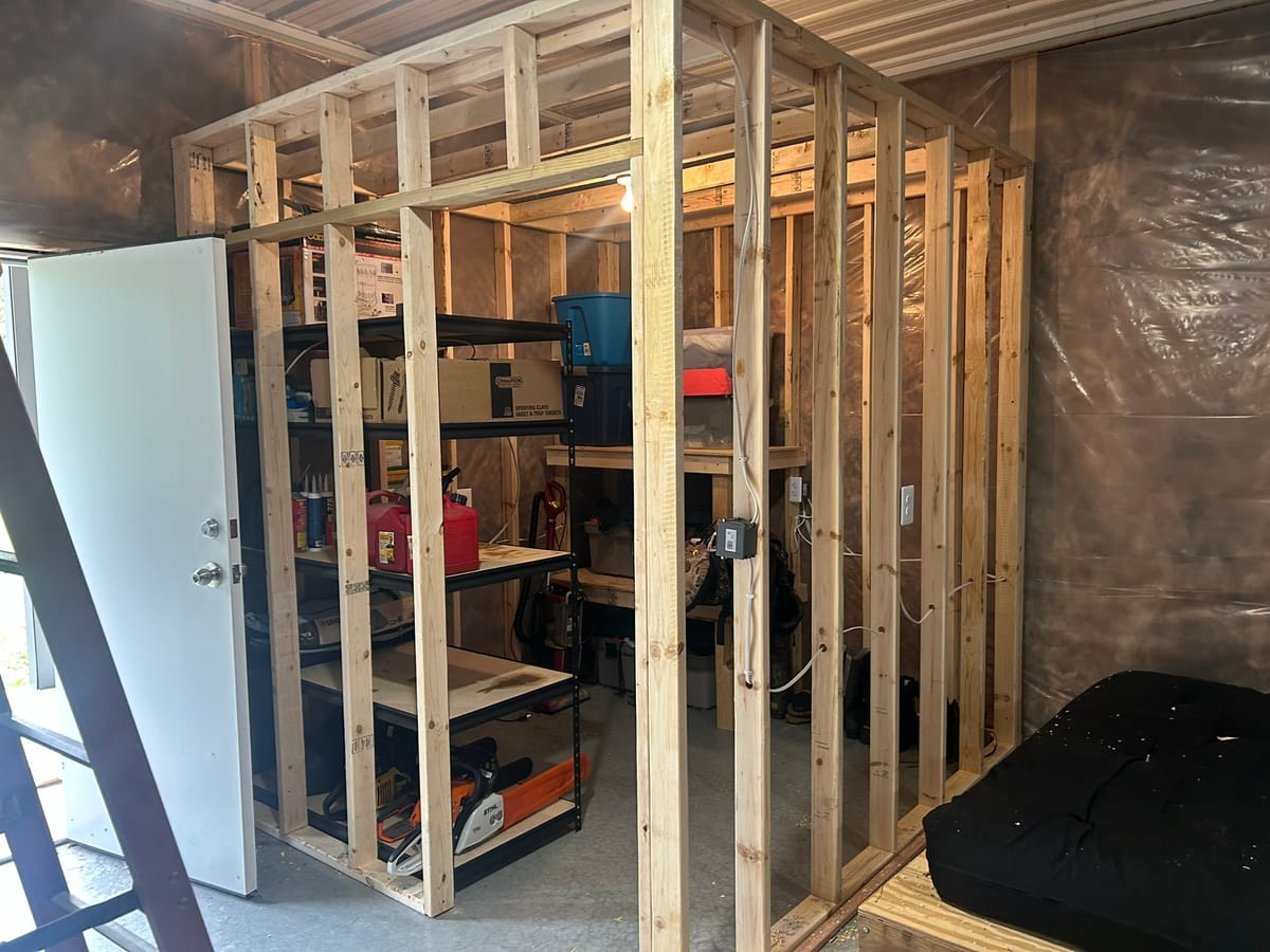 Closet Framing, Electrical, and Shelving